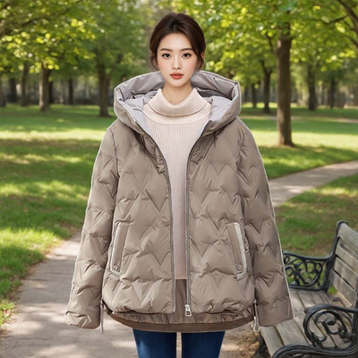 女士加厚白鸭绒羽绒服女