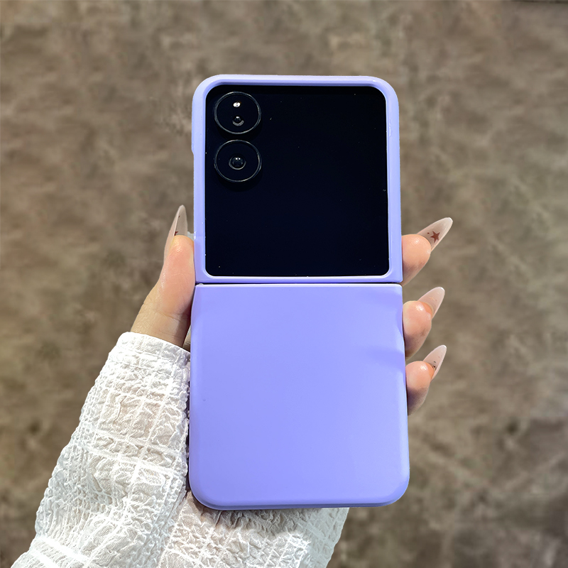 紫色磨砂液态硅胶折叠屏手机壳