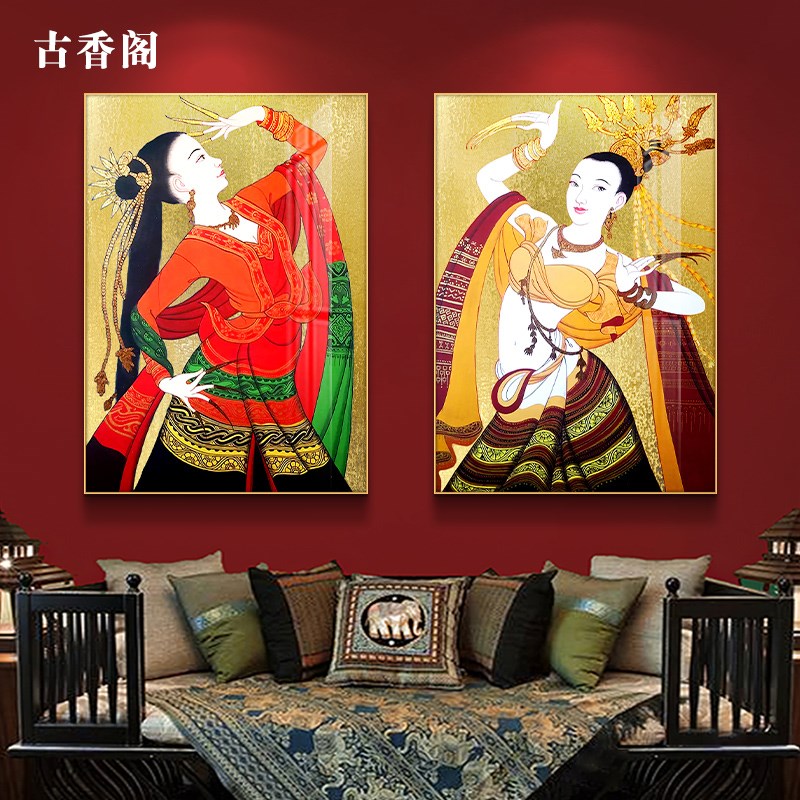 现货速发东南亚风格装饰画泰式挂画泰国餐厅饭店墙面装饰按摩店背