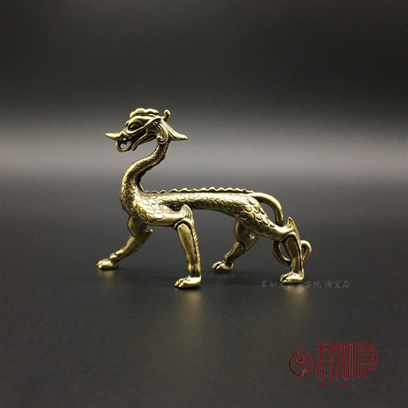 速发龙心铜走龙件摆件 全铜迷你小铜实三爪蟒龙桌面摆件小铜小铜
