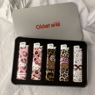 草蜢进口hello Kitty一次性y打火机cricket砂轮机防爆卡通可爱