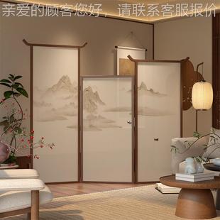 新室中式 C87叠移动 实木屏风隔客厅书房办公卧室入户玄关挡折遮GP