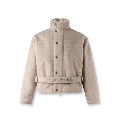 ASCA 2026FW 绑带羊毛夹克 正肩利落版型 可调节立领 加厚外套