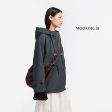 MOORING泊 连帽风衣外套户外工装夹克一手长女上衣