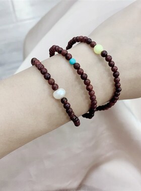 现货速发紫檀木4mm左右款多圈三圈款手链 小珠子文玩手