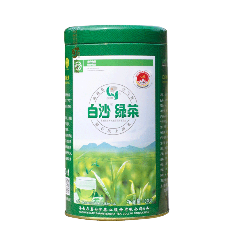 白沙绿茶圆罐100g海南农垦