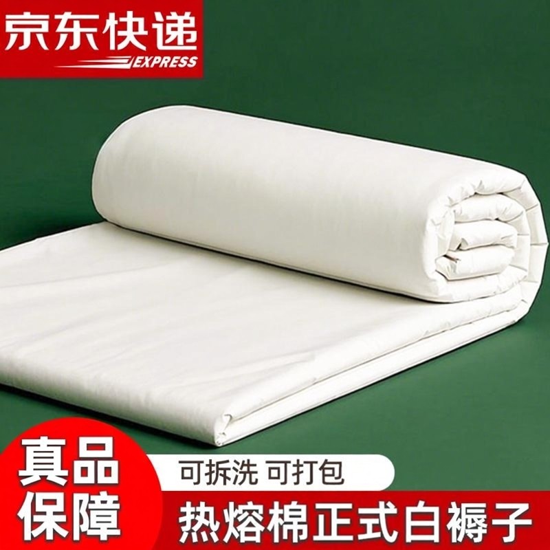 制式白褥子正品热熔棉单人床褥子学生宿舍军训制式褥子单人床垫子,床上用品,化纤被,淘宝优惠券,粉丝福利购,淘宝优惠卷
