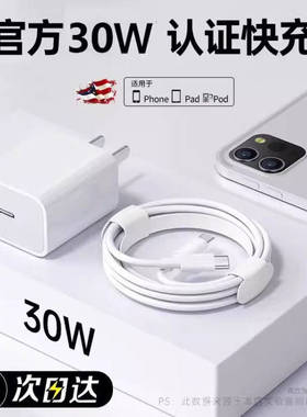 ipadpro充电器头ipad快充2020适用苹果平板2021套装6电脑mini5数据线Air4充电线2018专用Typec插头正品20W原9