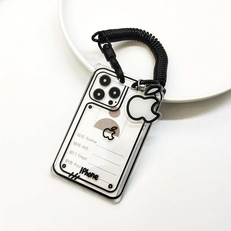 创意新款可爱苹果透明亚克力卡套校园公交卡饭卡证件卡套门禁一体