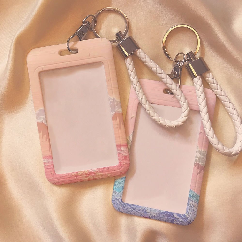 油画太阳月亮饭卡套学生校园卡公交地铁水卡门禁卡工作证件保护套