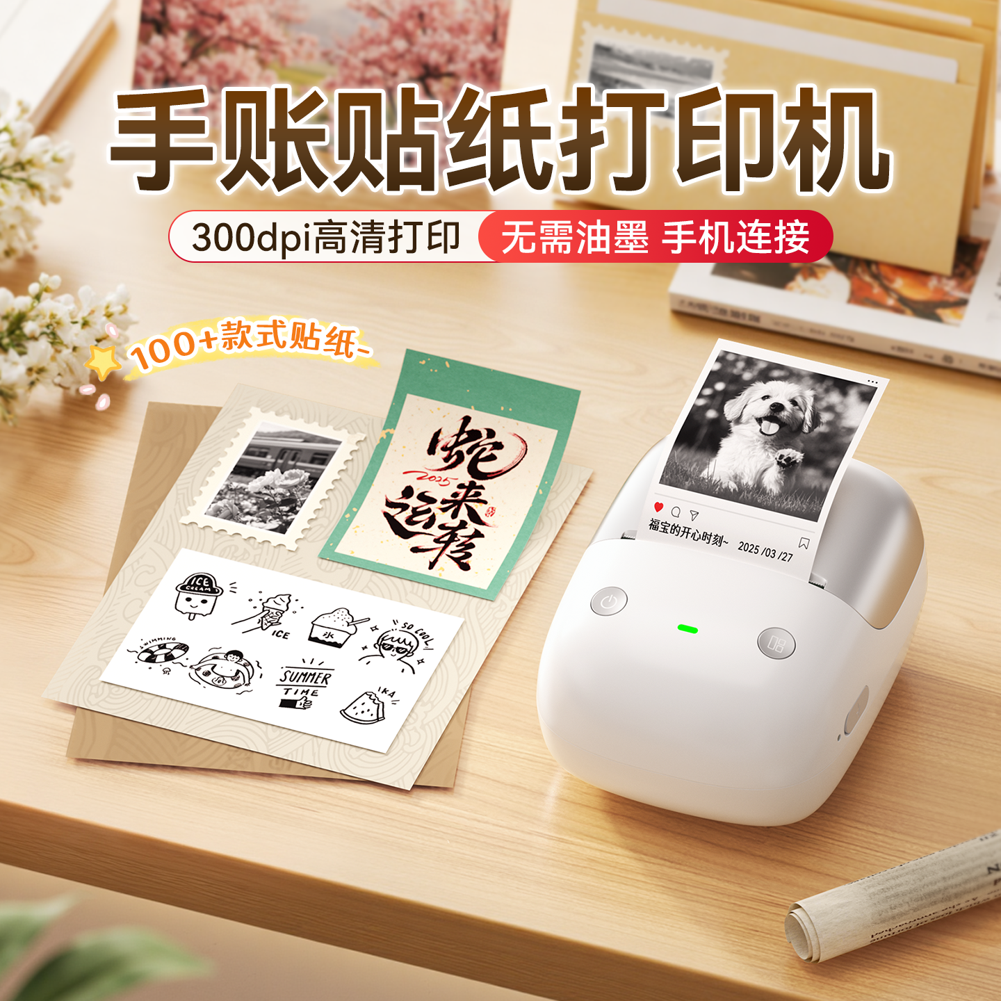 精臣商业B2Pro手账贴纸打印机小型家用高清手机照片相册相片彩色图片小卡手持迷你口袋便携热敏不干胶标签机