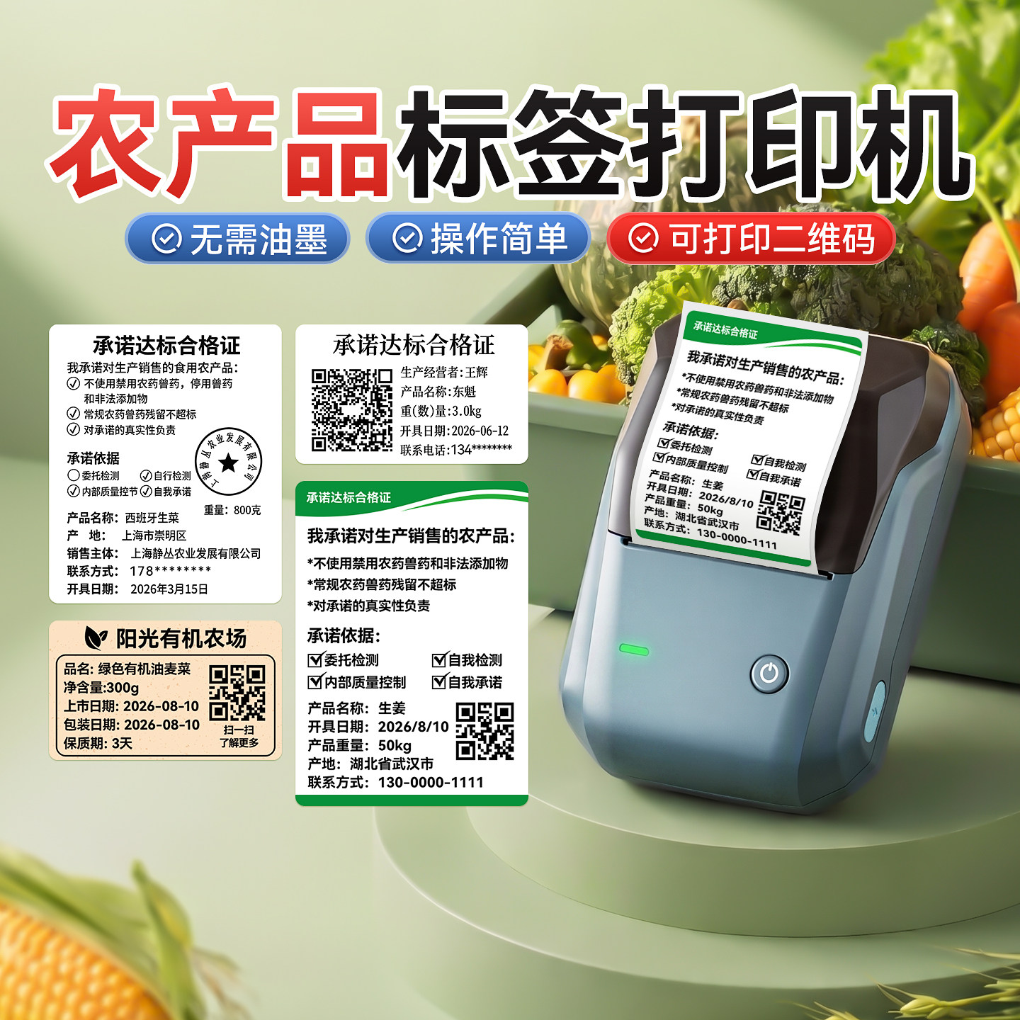 精臣商业B1承诺达标合格证标签机
