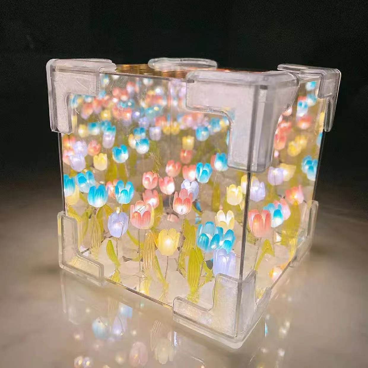 永生花手工diy郁金香魔方小夜灯生日礼物女摆件伴手礼礼物送女友图片