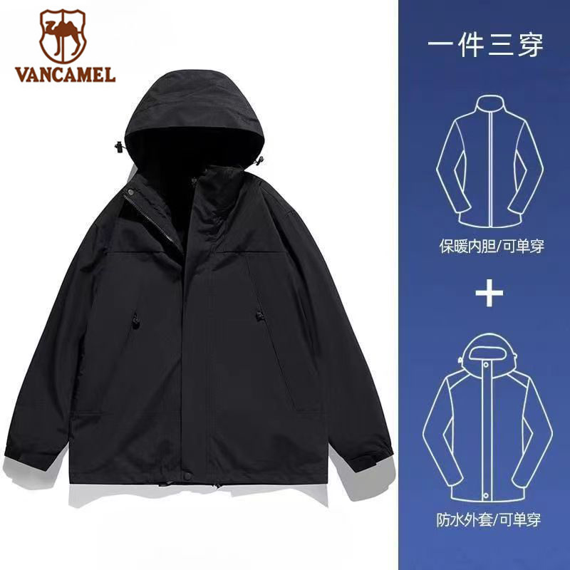 西域骆驼新款户外登山旅游情侣美式冲锋衣防风保暖运动休闲外套