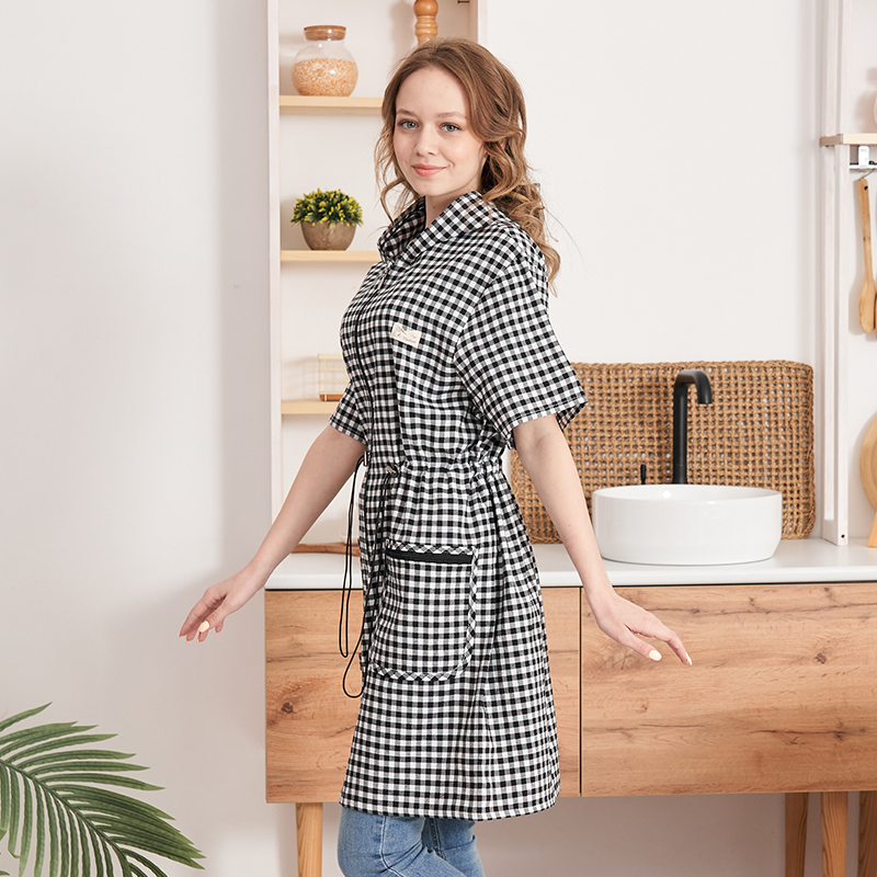 半袖罩衣纯棉围裙工作服女