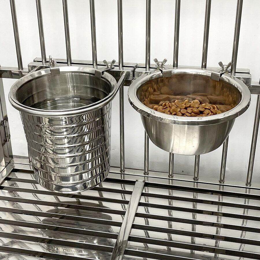 狗盆狗碗防打翻悬挂式不锈钢宠物食盆水壶喝水碗挂笼大型犬饮水桶