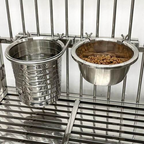 狗盆狗碗防打翻悬挂式不锈钢宠物食盆水壶喝水碗挂笼大型犬饮水桶