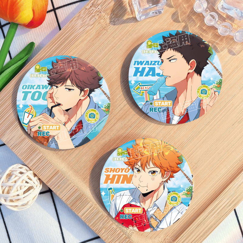 排球少年岩泉一反光吧唧徽章日向翔阳流沙麻将立牌及川彻同人授权