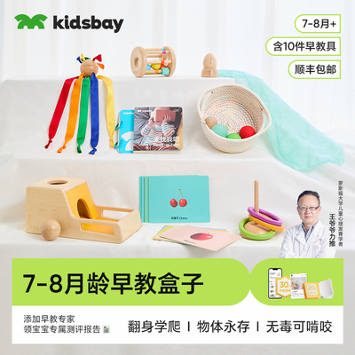 kidsbay7-8月龄盒+年盒蒙氏早教盒子婴幼儿宝宝实木玩具见面礼物