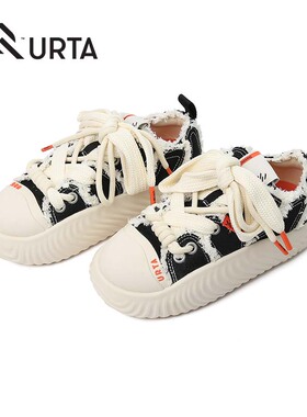 URTA而它休闲鞋多巴胺时尚板鞋面包鞋草履虫系列帆布板鞋明星同款