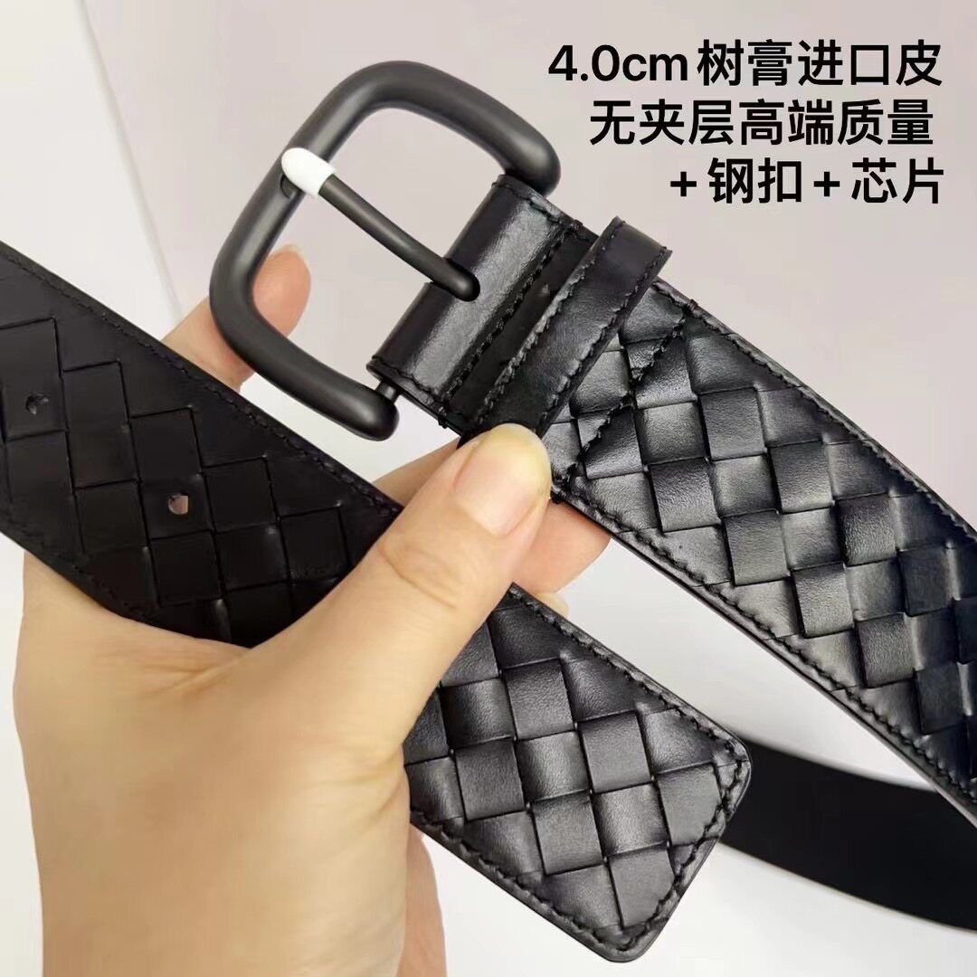手工编织腰带男真皮纯牛皮编制针扣休闲百搭裤带商务男士皮带bv35
