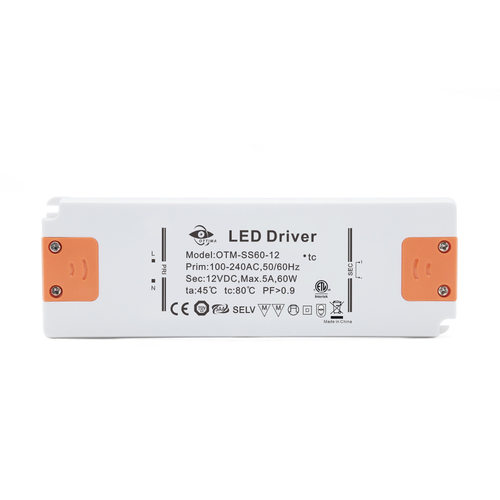 60W12V 超薄B款高P智能恒压Flicker-free ERP无频闪LED驱动电源