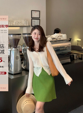 Echoone  白月光 钩花镂空防晒开衫女温柔气质优雅薄款短针织外套