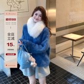 设计感上衣 山羊绒拉毛毛衣女宽松显瘦针织衫 Echoone 月光漫游诗