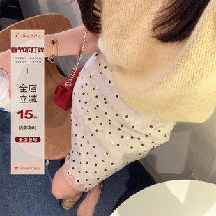 Echoone 波点 miu 蕾丝波点半身裙女高腰显瘦小众百搭气质包臀裙