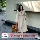 骆驼绒系带双面大衣毛呢外套 里费小岛 粉丝福利 7折钜惠