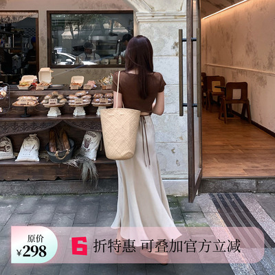 Echoone中长款百褶半身裙