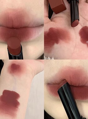 找到了不挑人的复古红棕！小细管口红哑光丝绒雾面显色唇釉女日常