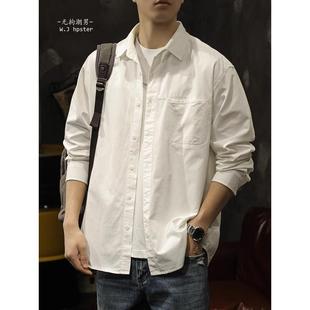 neith 纯棉衬衣外套春秋款 BIAS潮牌少年感白色工装 男长袖 衬衫