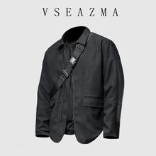 Vse Azma 2024秋冬季新款高端皮夹克翻领商务休闲高级感皮衣外套