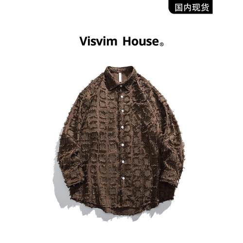 【品牌优惠专区】Visvim Wings春秋新款男士宽松休闲长袖衬衫夹克