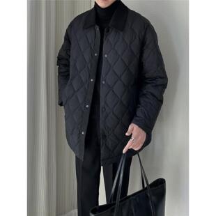 【日系覆古】Ander Jurnal菱形格羽绒服男保暖中长款休闲风衣外套