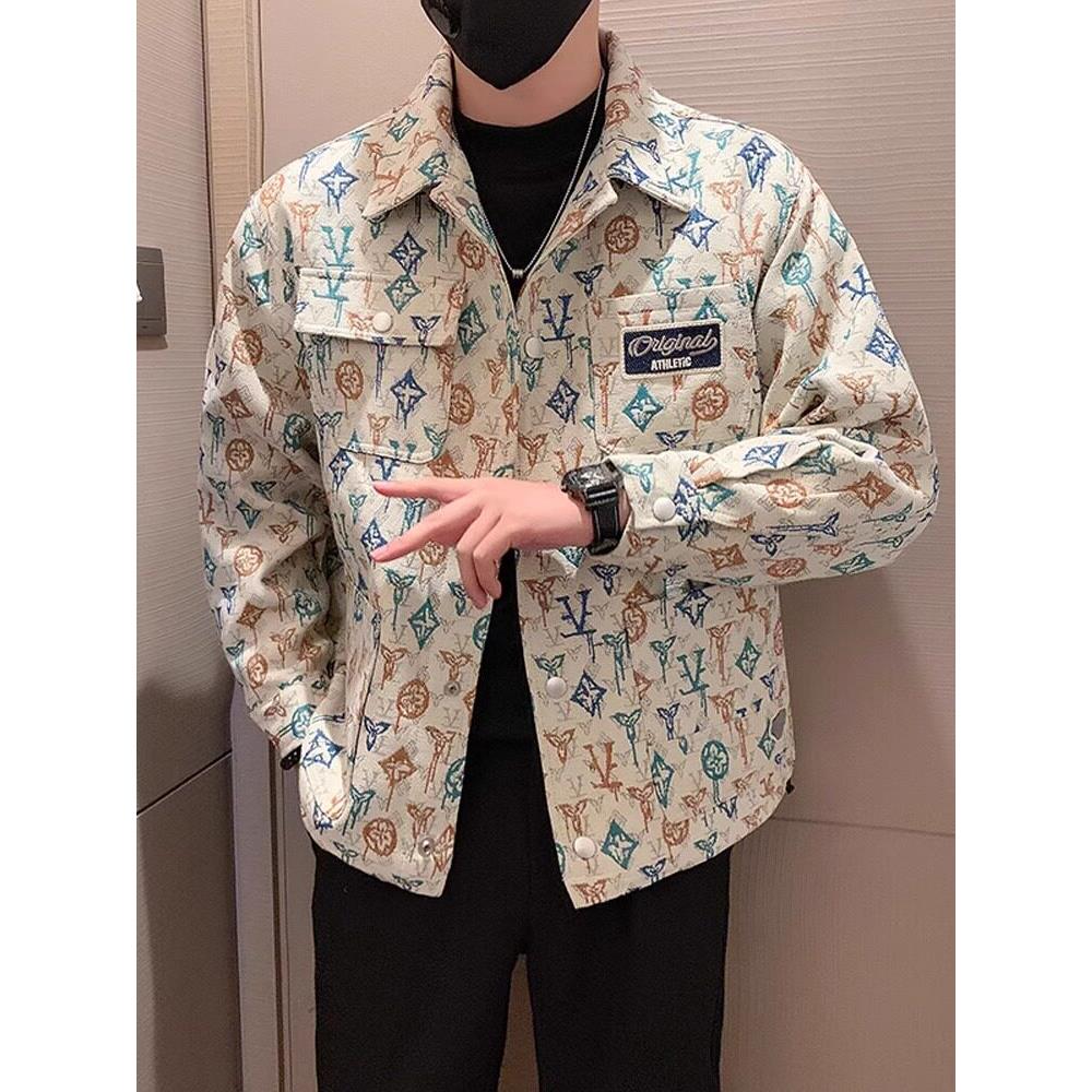潮牌欧洲站开衫休闲外套男士春秋季2025年新款设计感宽松夹克男款