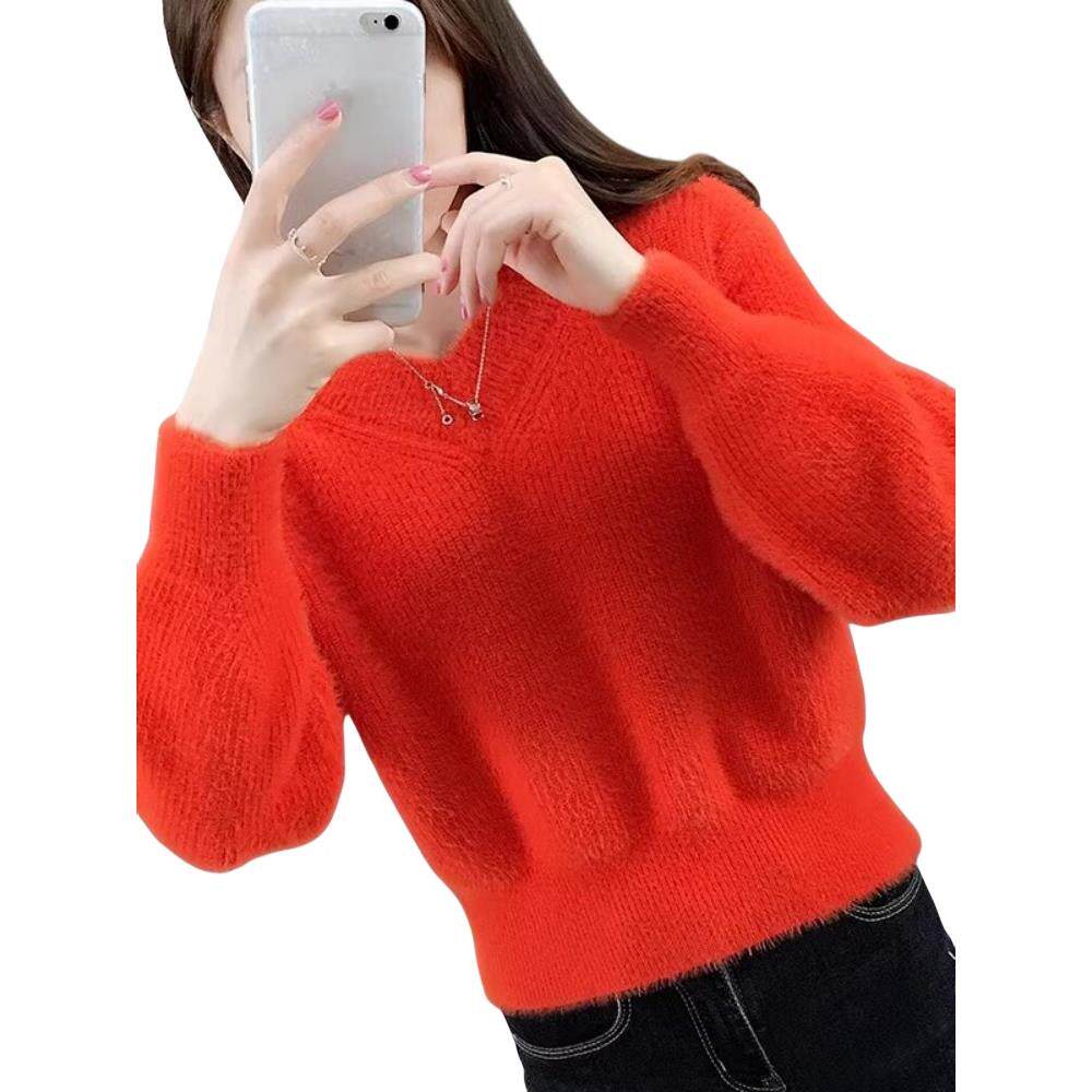 潮牌1212小个子新款毛衣女秋款高腰短款针织打底衫女配短裙上衣