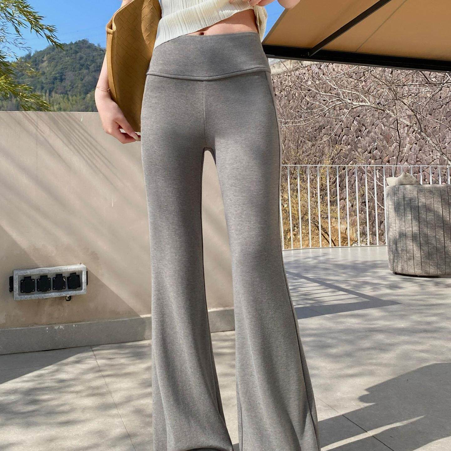 法式Rixo Kelly高腰显瘦微喇裤女春夏垂坠感小个子休闲灰色运动裤