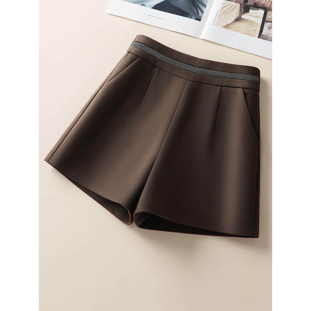 韩国咖色毛呢短裤女2025年秋冬新款宽松高腰遮肉A字外穿休闲靴裤,女装/女士精品,大码裤装,淘宝优惠券,粉丝福利购,淘宝优惠卷