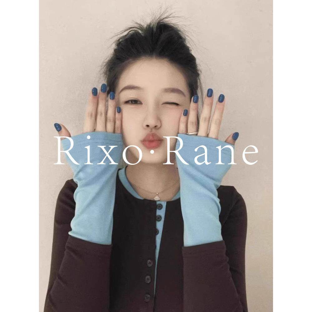 法国Rixo Rane精致美物⭐法式假两件撞色长袖t恤半开领内搭打底衫,女装/女士精品,大码内搭,淘宝优惠券,粉丝福利购,淘宝优惠卷