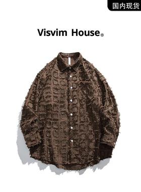 【品牌优惠专区】Visvim Wings春秋新款男士宽松休闲长袖衬衫夹克