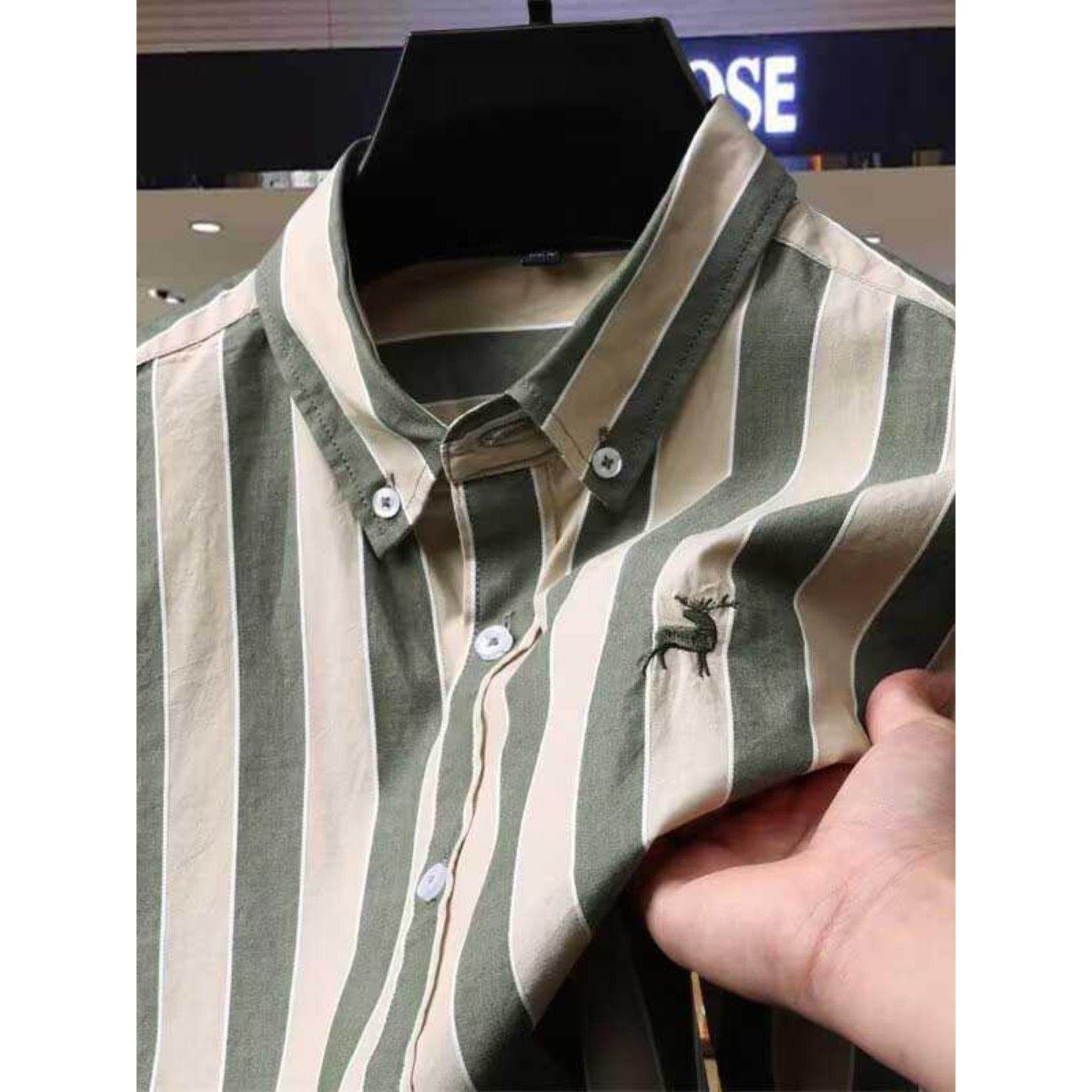 negro~简约有型！春季休闲百搭纯棉条纹衬衣中年爸爸长袖衬衫男士,男装,秀禾服,淘宝优惠券,粉丝福利购,淘宝优惠卷