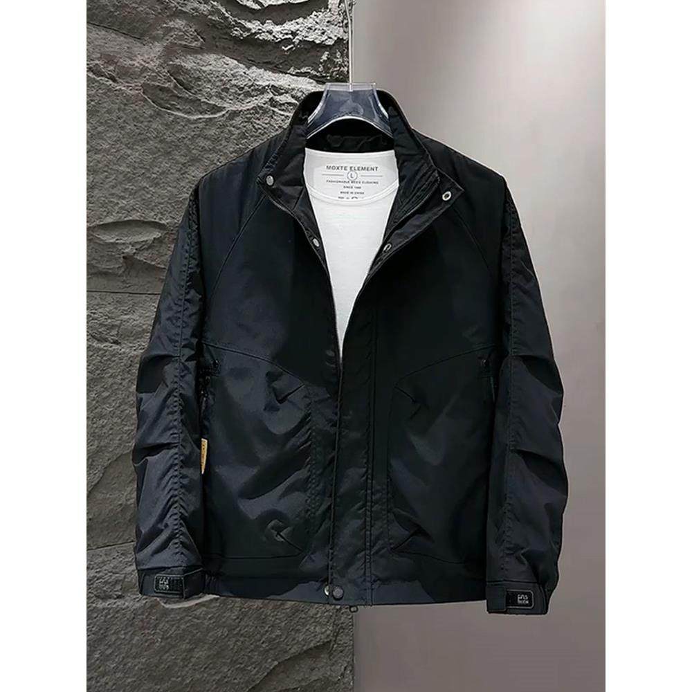 高端立领夹克外套男士2025新款爆款春秋季工装冲锋衣男款冬装棉服