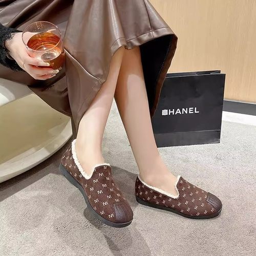 软底加绒毛毛鞋女士冬季新款棉鞋