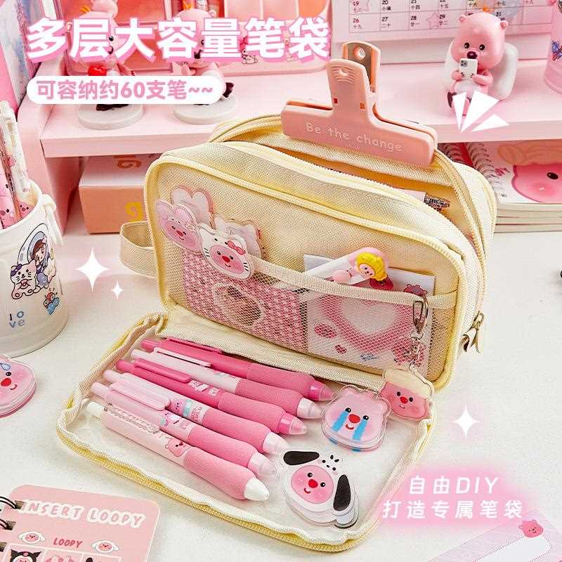 年新款大容量露比笔袋高颜值小学生笔盒简约文具盒铅笔盒