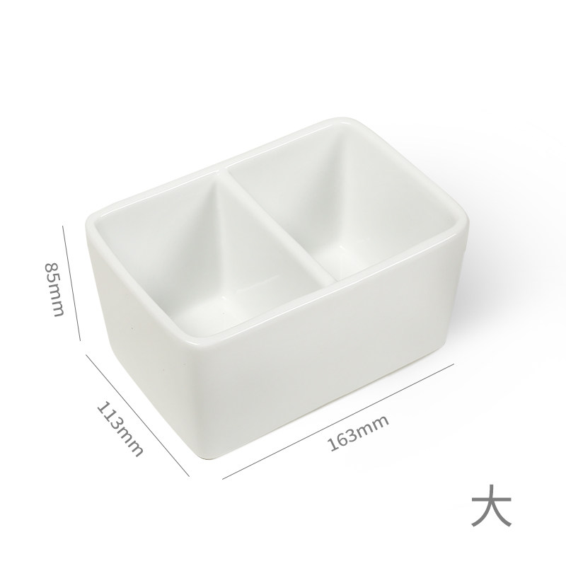 景德镇瓷器笔洗 方形白瓷大容量盛水 涮洗毛笔颜料笔 陶瓷大墨池