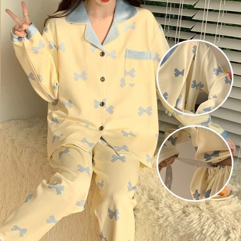 6孕妇7长袖睡衣300哺乳月喂奶产妇子服薄款套装夏季月份-斤大码80