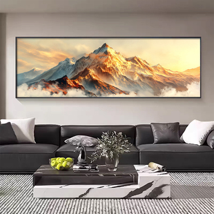 日照金山客厅挂画2026新款现代轻奢沙发背景墙装饰画大气山水壁画