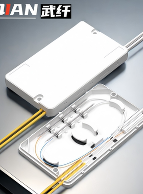 武纤 FTTH二进二出皮线光缆熔接固定盒接续盒热熔皮线光缆2进2出光纤保护盒光纤热缩管保护盒